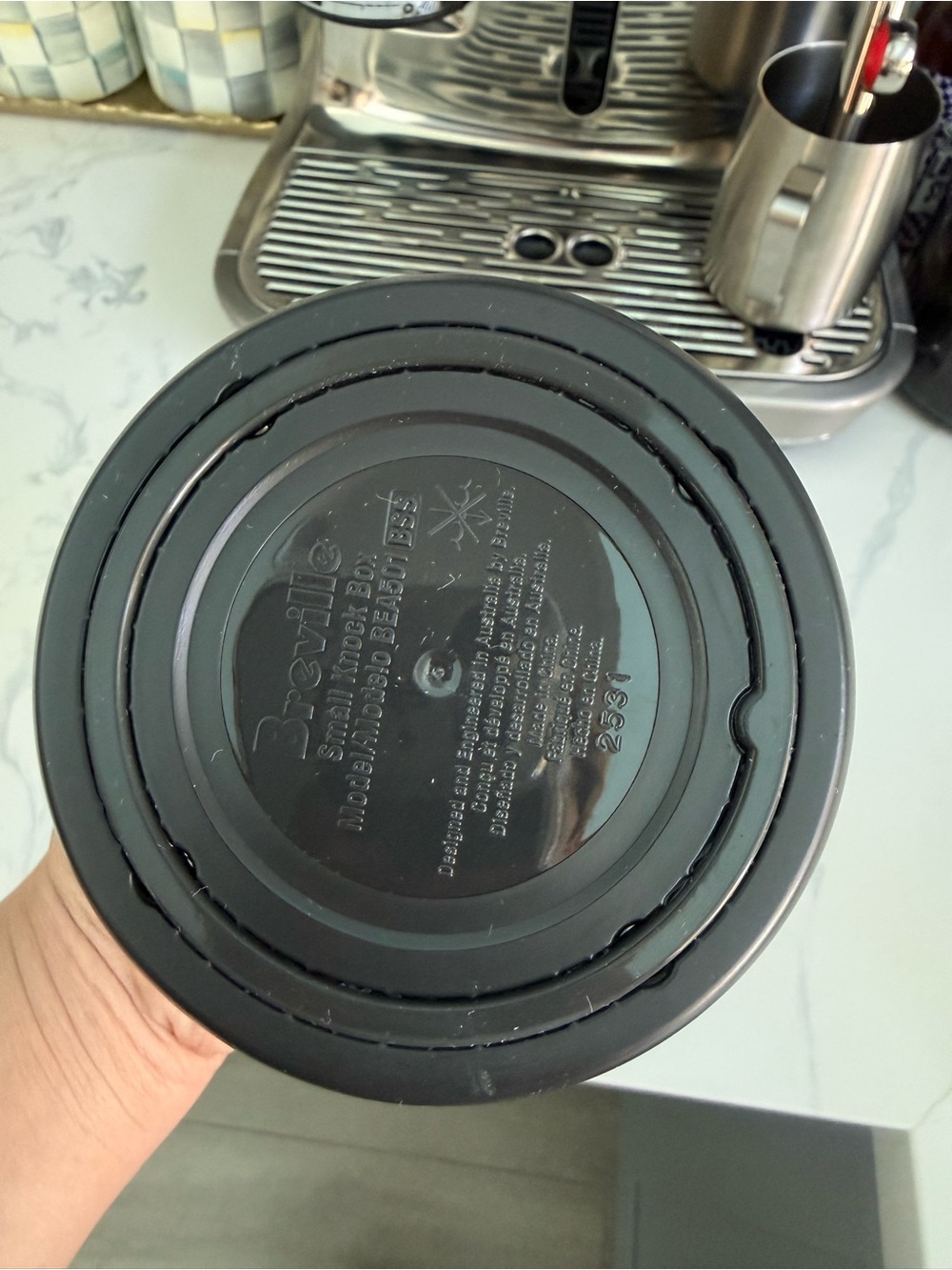 Breville Stainless Steel Knock Box with Black Silicone Rim - Picture 3 of 3